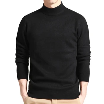Maglione da uomo Pullover solidi Collo a lupetto Abbigliamento primaverile e autunnale Canottiera moda sottile Taglia dalla M alla 4XL Abbigliamento uomo 1