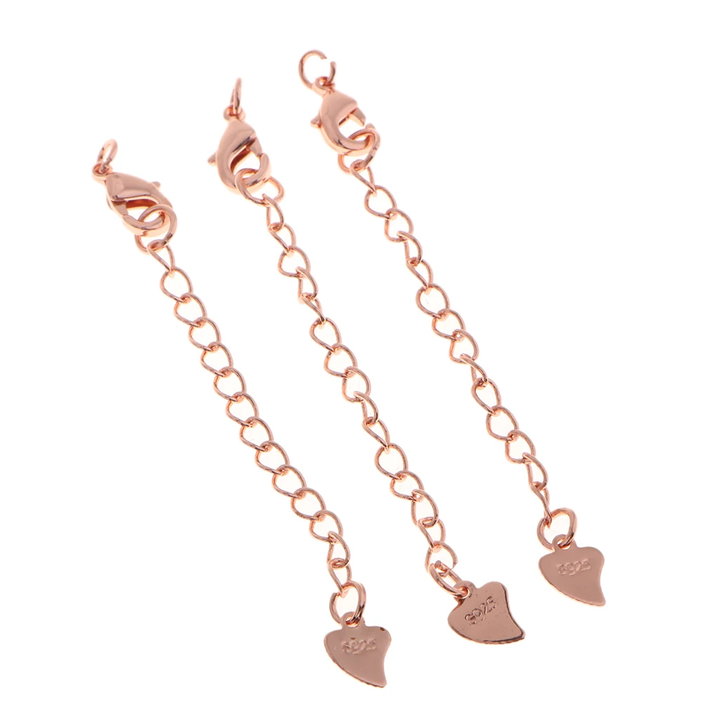 3Pcs Chain Extender Jewelry Necklace Lobster Clasps and Closures for Necklace Bracelet Jewelry Making Supplies