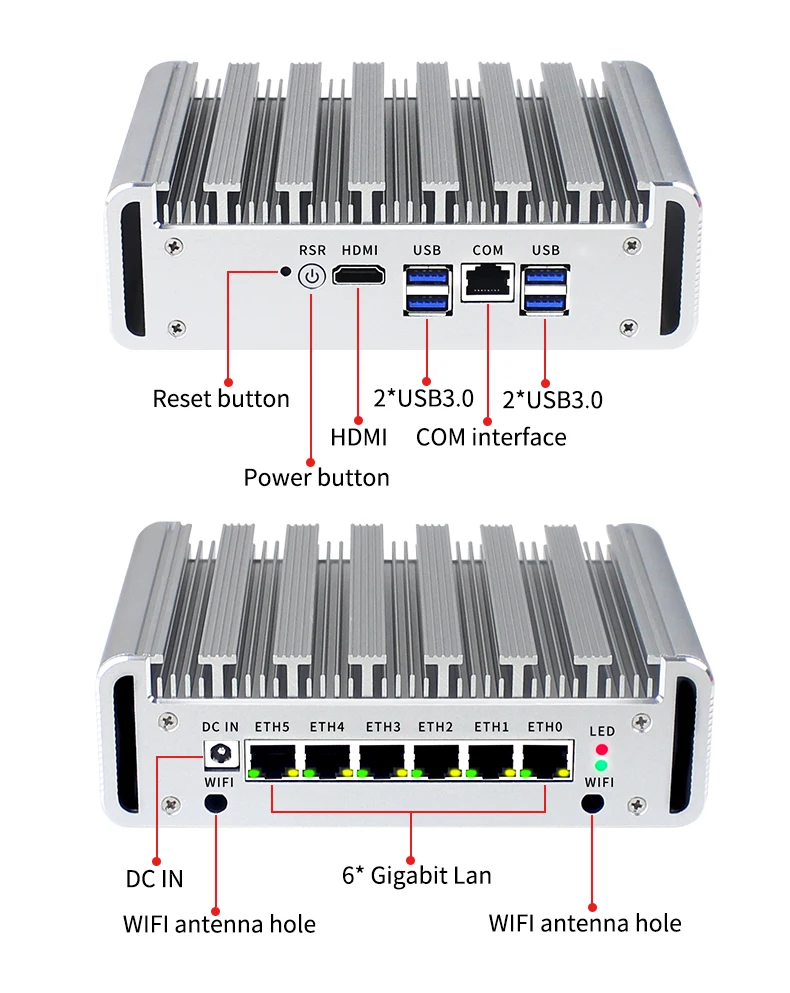 Intel I7-10510U Fanless Mini PC Gamer with 6 LAN, DDR4, Firewall Router, Pfsense Soft Routing - Industrial Gaming Computer for Linux and Openwrt. Description Image.This Product Can Be Found With The Tag Names Barebone Mini PC, Computer Office, Mini pc gamer