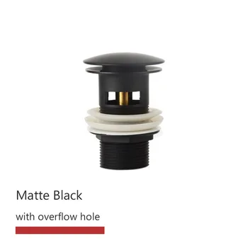 ห้องน้ําอ่างล้างหน้า Pop Up ท่อระบายน้ําเสียห้องน้ําก๊อกน้ําอุปกรณ์เสริมทองเหลือง Matt สีดํา/Chrome/Rose Gold/Brushed Gold 25