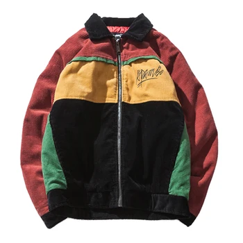 

2019 Winter Parka Loose Cotton Wadded Thick Jacket Men Casual Classic Color Matching Warm Cotton padded Coats