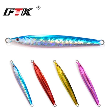 

FTK Metal Spinner Jig saw 100-300glure Hard Bait Saltwater Jigging lead Fishing Lure Laser Body Sinking Bait Crap Fishing Tacke