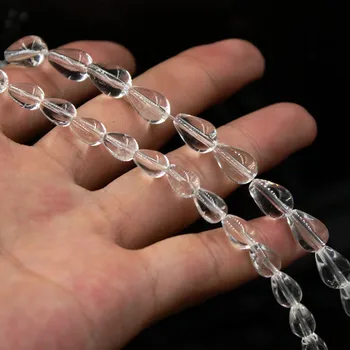 

6x9mm Natural Drop Tear Shape White Rock Quartz Beads For Jewelry Making Beads 15'' Needlework Clear Crystal DIY Beads Trinket