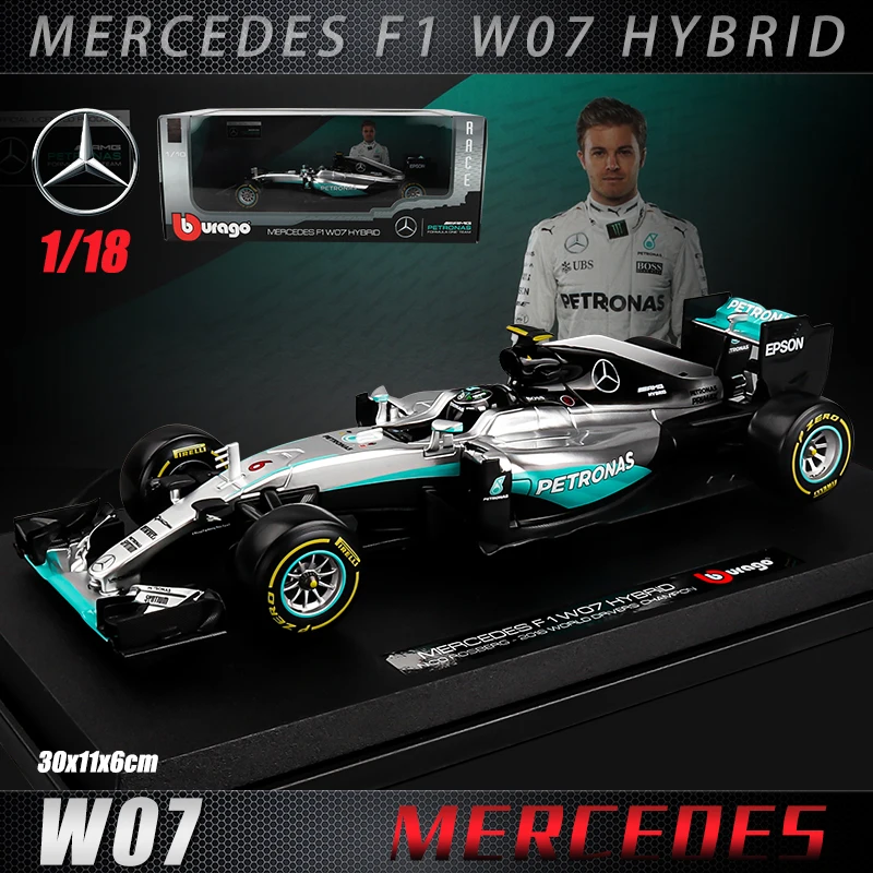 

Bburago 1:18 Mercedes-Benz AMG W07 #6 #44 Alloy F1 car model die-casting model car simulation car decoration collection gift toy