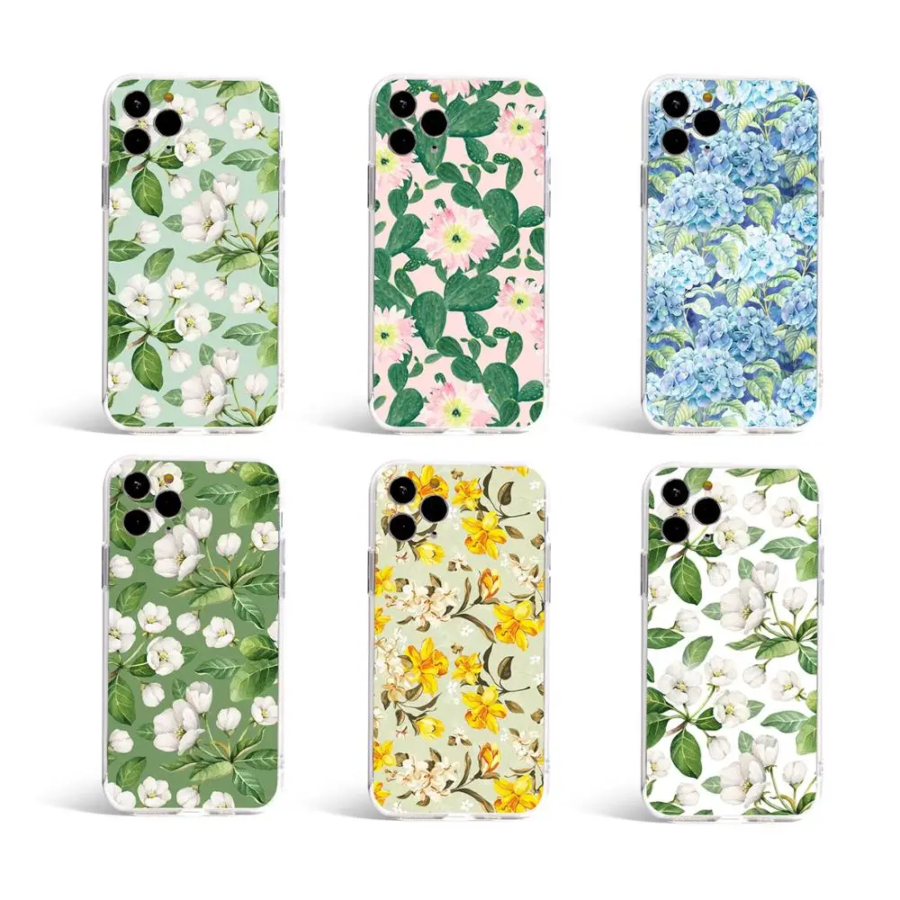 

2020 New beautiful flower printed tpu soft mobile phone back cover caseing for phone pro 11