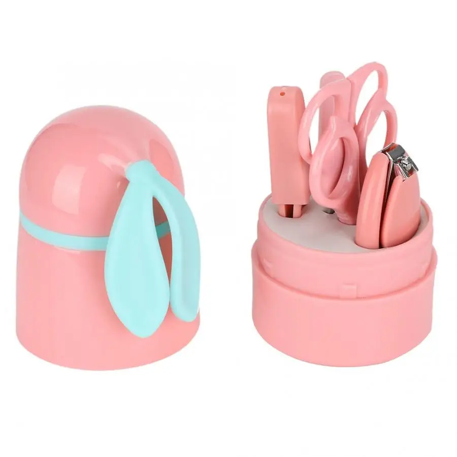 Уход за детскими ногтями Набор книпсеры для младенца ножницы Пинцет маникюрный набор подарок для беременных мам безопасный новорожденный набор для маникюра и педикюра с коробкой - Цвет: Розовый