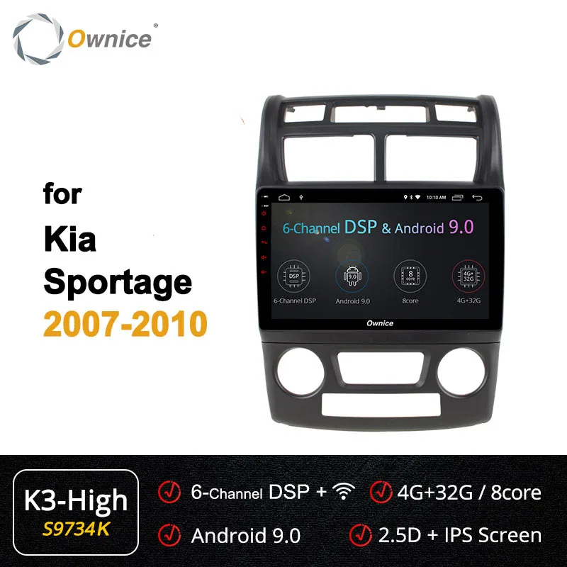 Ownice Восьмиядерный автомобильный радиоприемник для KIA Sportage 2007 2008-2010 k3 k5 k6 Android 9 автомобильный dvd gps плеер 360 панорама DSP 4G LTE SPDIF - Цвет: S9734 K3-High