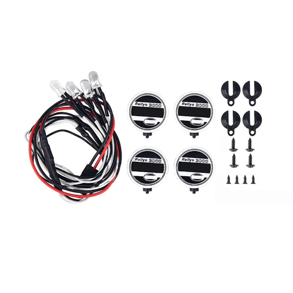 

Searchlight LED Light with Hella Round Light Cover for 1/10 Tamiya Grasshopper 2 TRX4 SCX10 D90 RC Car Parts Accessories
