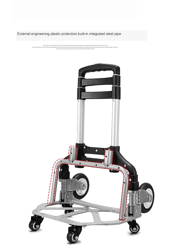 

B-LIFE Folding Hand Truck Trolley Shopping Cart Aluminum Cart Compact and Lightweight for Home Office Travel Foldable in Cars
