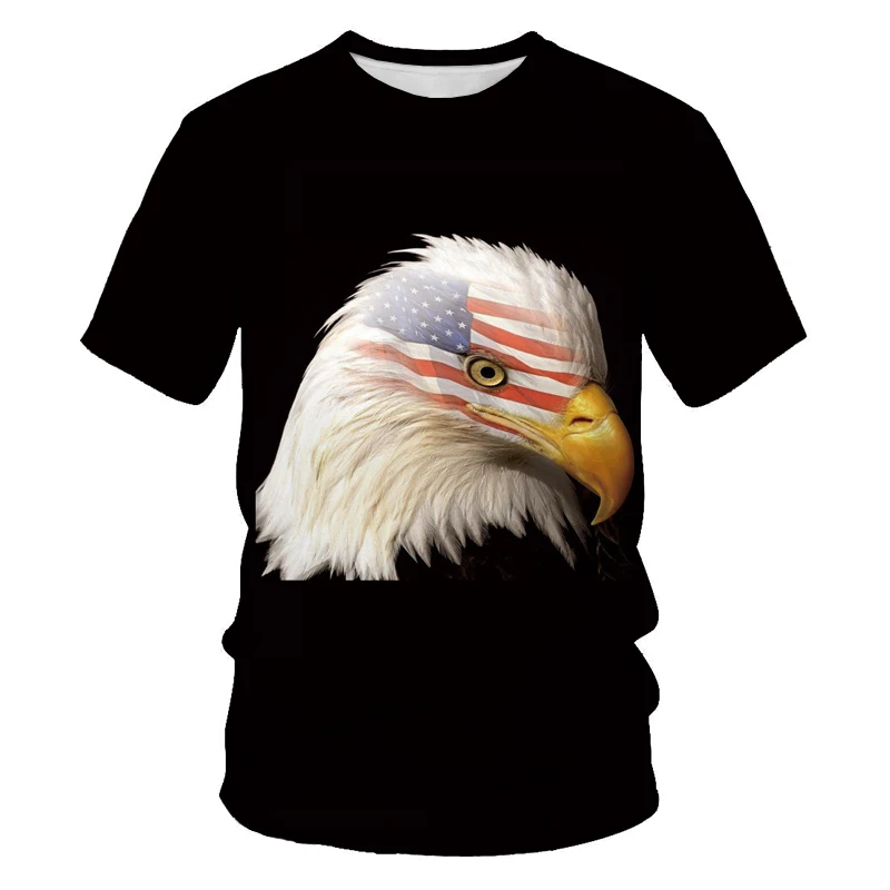 2021 Summer Fashion New Wings Flying Eagle 3D Printed Pattern Men's Trend Short Sleeve Casual T-shirt Top