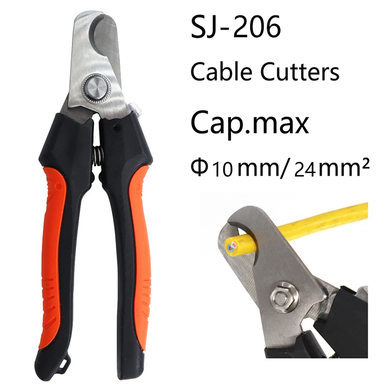 

SJ-206/206A cable cutter stripper pliers industrial level cutter ability 24mm2/38mm2 diameter 10mm/16mm 5CR13 steel tools