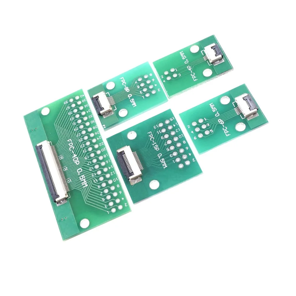 1 шт. FPC FFC кабель 4 6 8 10 12 15 20 24 30 40 50 60 PIN 0 5 мм PCB адаптер до 2 54 дюймовый шаг через