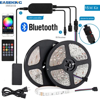 

Easeking LED Strip 5050 Bluetooth RGB LED Strip Light LED Lights for Room Remote Control RGB Ambilight For Christmas Party Light