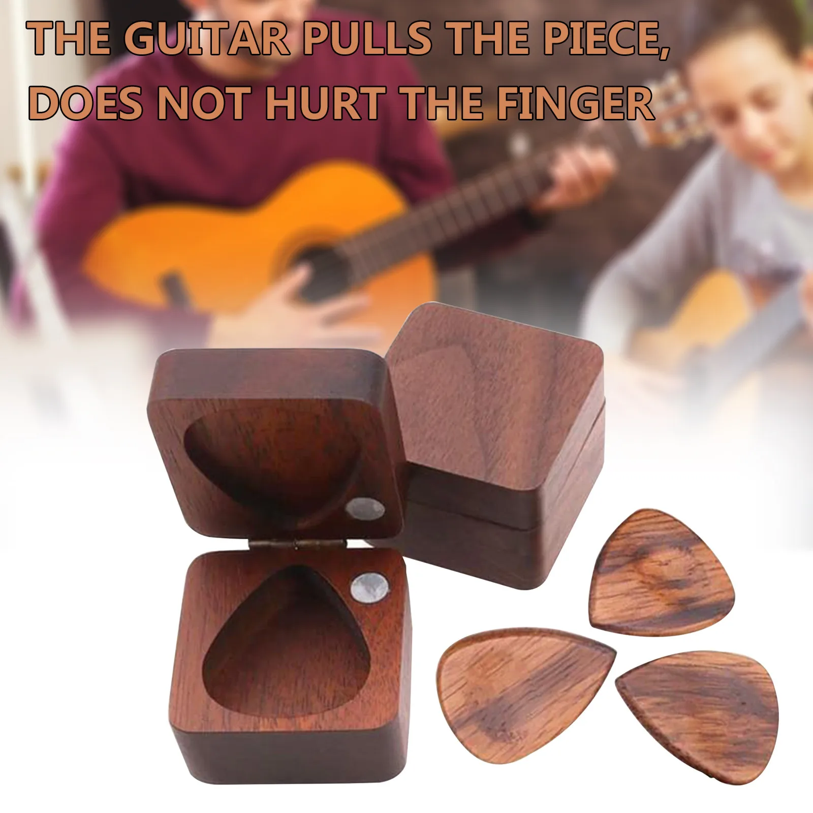 Square Wooden Guitar Pick Storage Boxes Home Organizer контейнеры для
