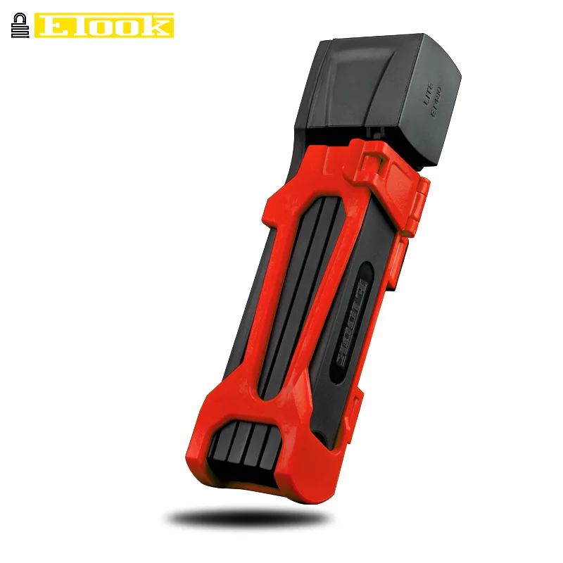 Style2-Red ETOOK сплав сталь складной велосипедный замок Противоугонный MTB дорожный велосипед ключ замок Профессиональный складной мотоцикл Противоугонный замок 5 цветов - Цвет: Style2-Red