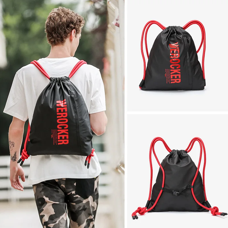 

Drawstring Bag Drawstring Backpack for Both Men And Women Waterproof Lightweight Folding Sports Simple Backpack Fitness Bag