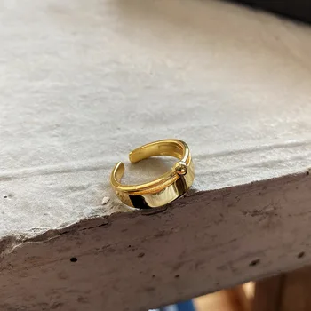 

European American Celi French style Korean jewelry 925 sterling silver ring hipster jewelry fashion round bead line wide ring