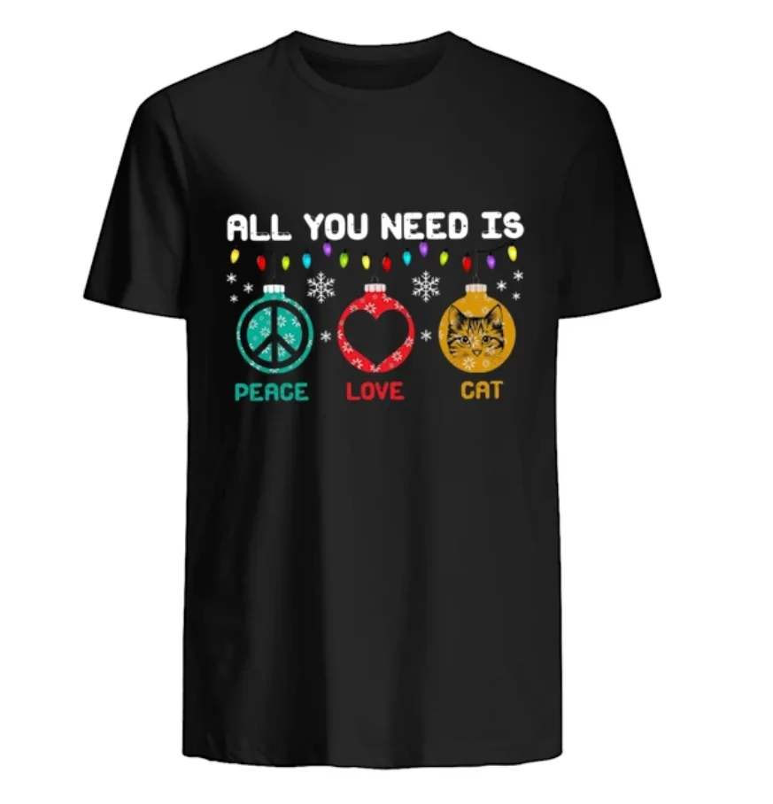 

All You Need Is Peace Love Cat Men's T Shirt