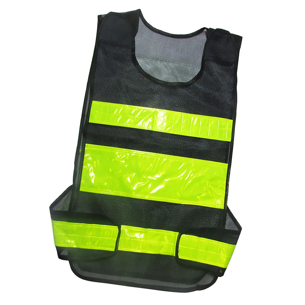 

High Visibility Safety Vest, High Visibility Safety Vest With Reflective Strips -Black