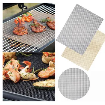 

Non-stick Barbecue Grilling Mats High Security Grid Shape BBQ Mat with Heat Resistance 30x40x0.2cm For Outdoor