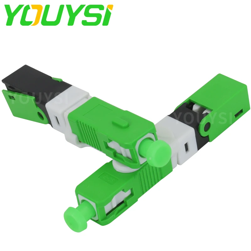 

50/100pcs ESC250D SC/APC Single-Mode Fiber Optic SC APC Fast Connector Fiber Optic Quick Connector FTTH SM Optic Fast Connect