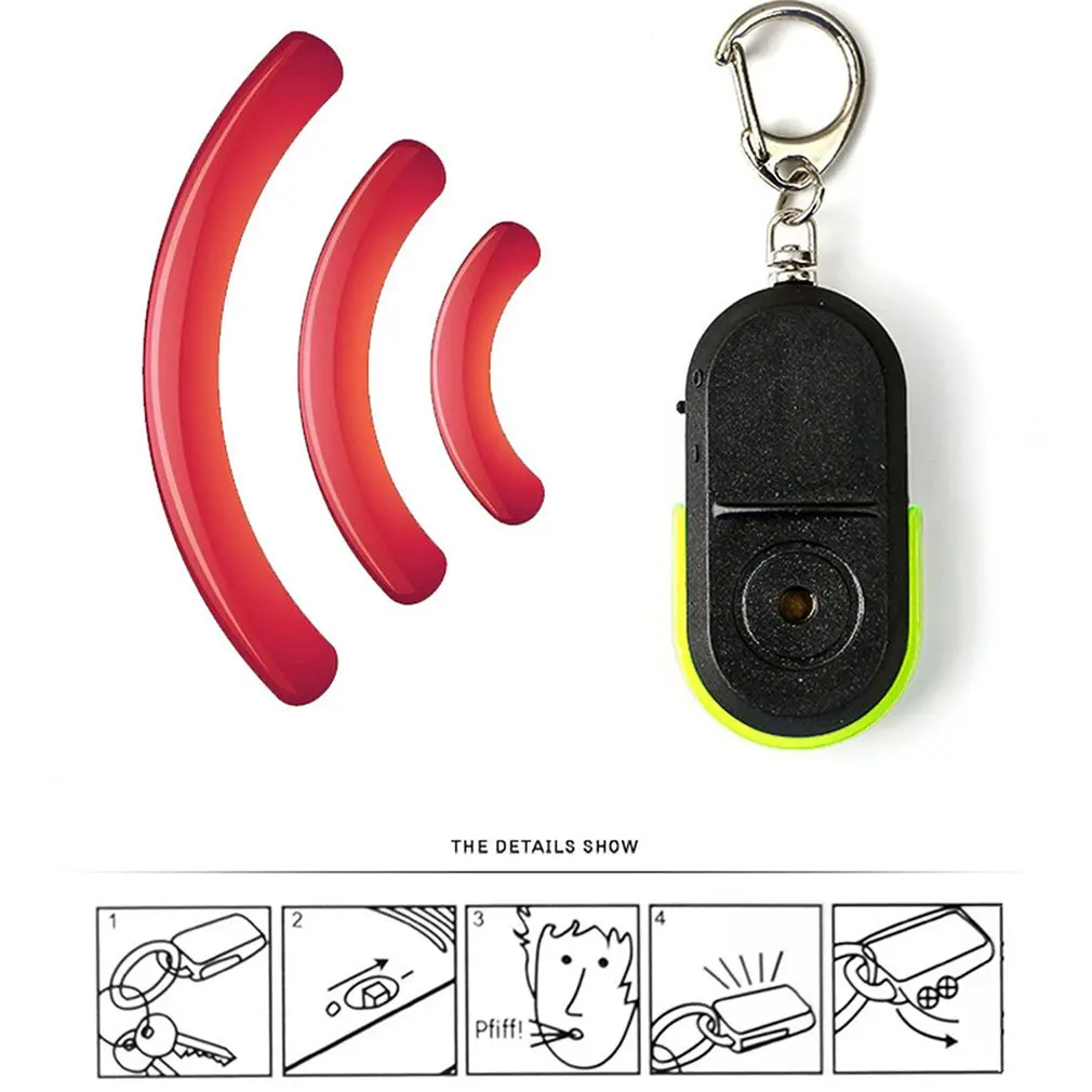 Беспроводной свисток для поиска ключей Led Key Finder устройство против потери Рождественский подарок бесшовная картина рамка общий круглый и