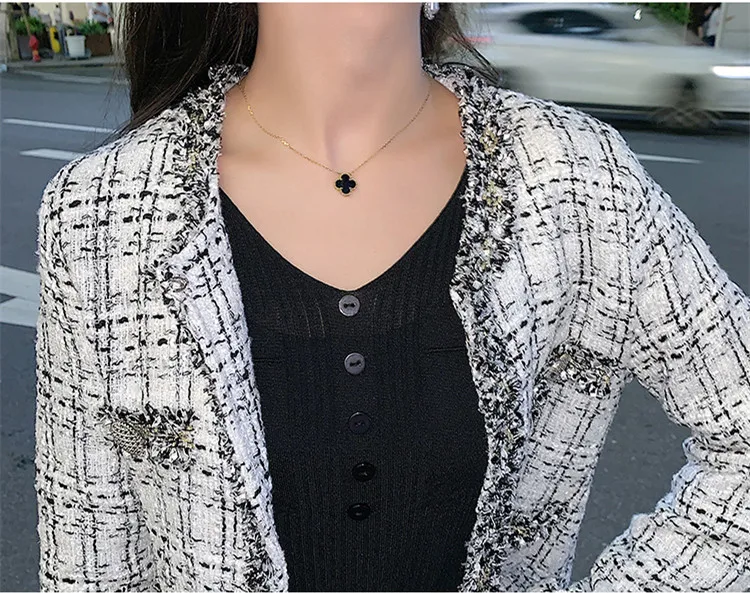 Autumn Fashion Week High Quality Tassel Tweed Jacket Women Grace Long Sleeves Single Breasted Lattice Tweed Jacket Coat