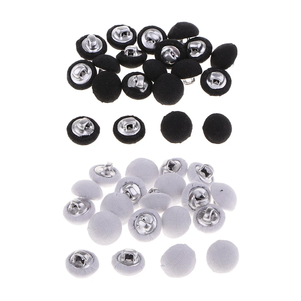 20Pcs Mini Cotton Fabric Covered Buttons Craft Sewing Upholstery 10mm Round for Knitting Crocheting Dolls Clothes Dress Making | Дом и сад