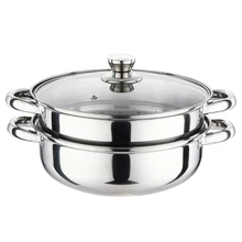 28 см нержавеющая сталь Противоскользящий компактный домашний чайник для приготовления пищи Пароварка горшок с ручкой двойного назначения многофункциональная Полировка 2 уровня