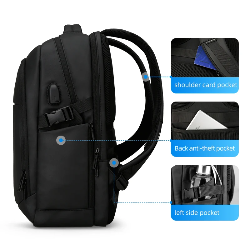 Mark Ryden 2021 Man Backpack Multifunctional Waterproof 15.6inch Laptop Multi-layer Pockets Bag Man USB Charging School Backpack