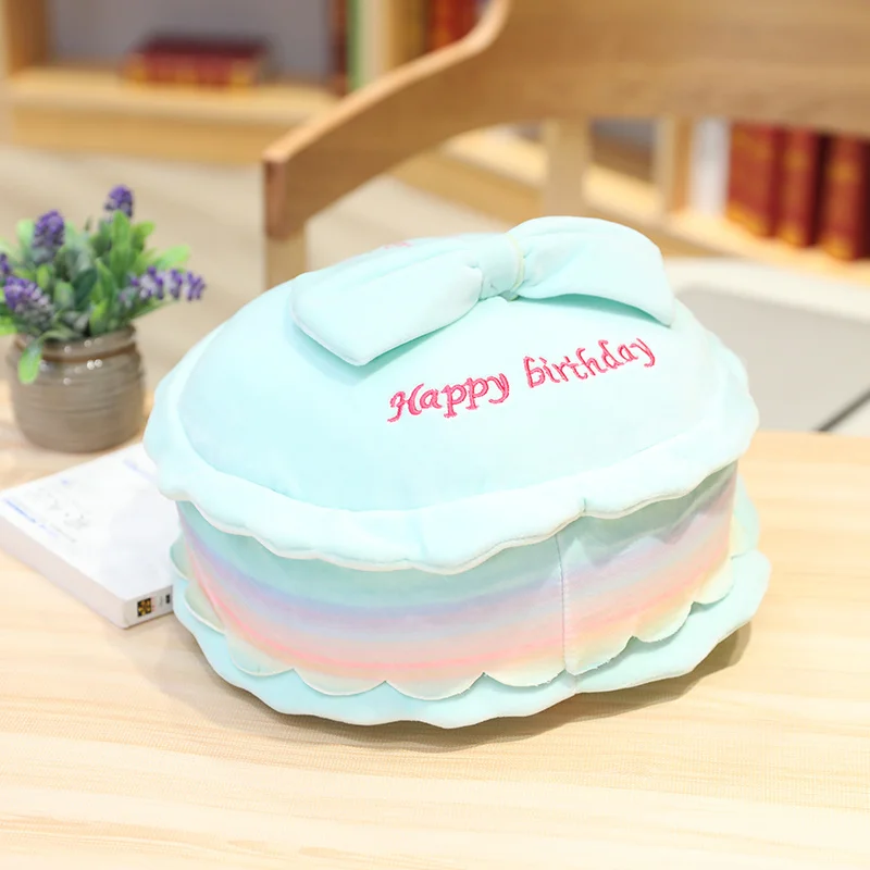 Blue 35CM 1 шт. 35/55 см круглый Форма розовый торт чашки плюшевая подушка красное сердце торт мягкая подушка в виде еды диванная подушка для маленьких девочек подарок на день рождения - Цвет: Blue 35CM