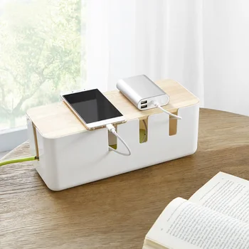

Multifunction Fashion Wire Storage Box Anti-dust Plastic Case Household Supplies for Organizing Charger Cables Socket