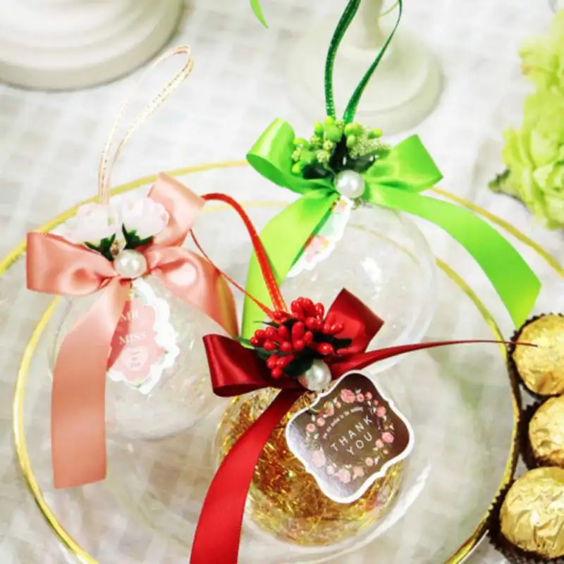 Fillable Ornaments Ball Classic Transparent Candy Boxes Wedding Gift Box Birthday Anniversary Favor Spherical Candy Tins