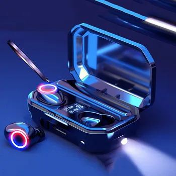 

2000mAh Charging Box Wireless Headphone 9D Stereo LED battery display Sports Earbuds with Flashlight Mic M12 Bluetooth Earphones