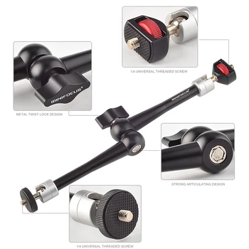 

11 Inch Magic Arm Camera Rig Holder and Large Super Clamp Adjustable Camera Monitor LED Flash Light Strong Magic Arm