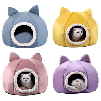 

Pet Dog Cat Tent House Kennel Winter Warm Nest Soft Sleeping Mat Pad High Quality Cotton Small Dog Cat Bed Puppy House1
