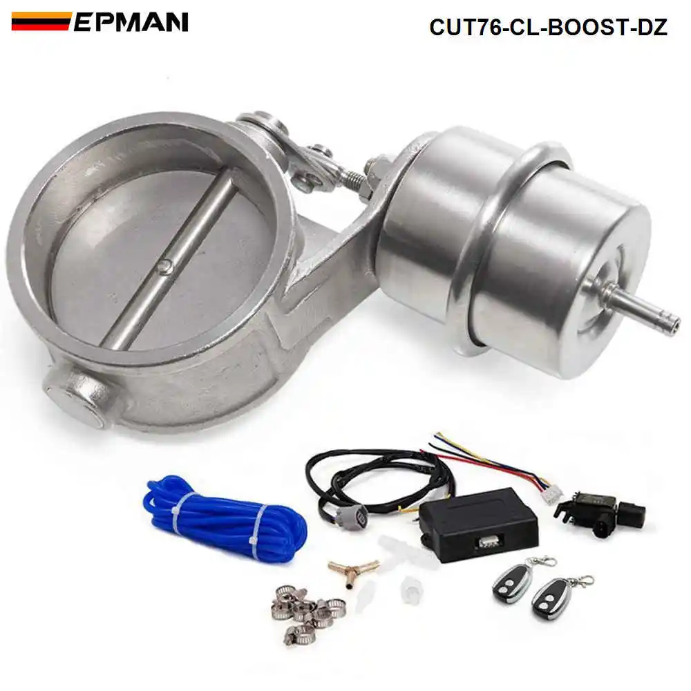 Válvula de Controle Conjunto com Atuador Fechado com Controle Remoto sem Fio Escape Impulso Recorte Tubo Conjunto Ep-cut76-cl-boost-bz 3 76mm