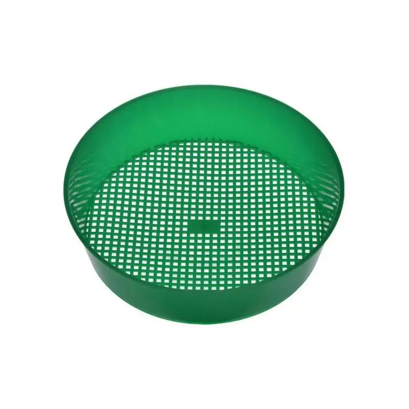 Plastic Garden Sand Sieve Riddle Green For Compost Soil Stone Mesh Round Garden Soil Sieve Pan Sand Sifter for Small Gravel Sand