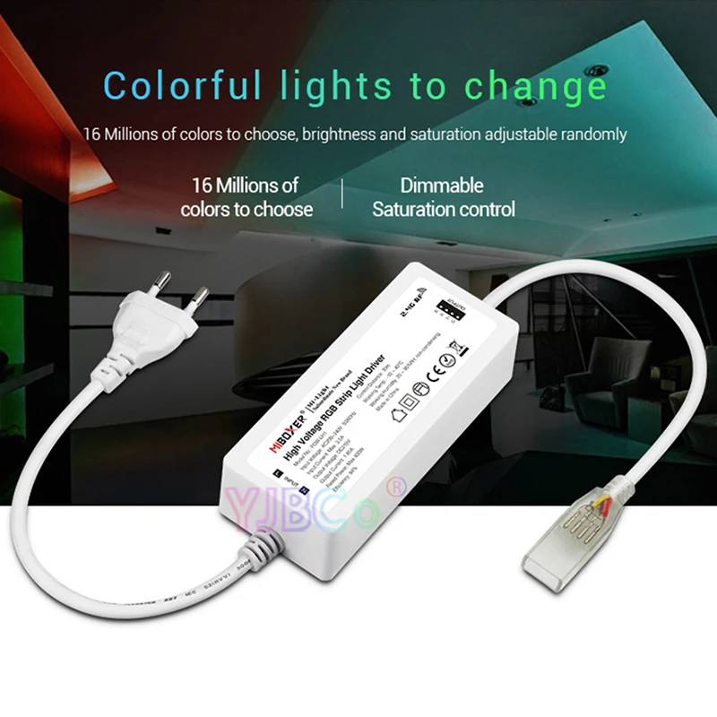 Miboxer Высокое напряжение RGB Led контроллер AC200-240V Wi-Fi приложение Смарт RGB Светодиодные полосы контроллер POW-LH1 400 Вт вождения 50 м светодиодные полосы