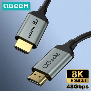 Image 1 - QGeeM 8K كابل HDMI 48Gbps HDMI 2.1 إلى سلك HDMI لأجهزة Xiaomi Xbox Serries X PS5 PS4 Chromebook أجهزة الكمبيوتر المحمولة 120 هرتز ذكر إلى ذكر HDMI مقسم كابل رقمي سلك 4K منفذ HDMI   كابل 1 متر HDMI كابل 2.1 كابل HDMI