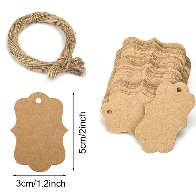 1000PCS Brown Paper Tags Price Labels With Elastic Rubber Line 25X15MM Hot  Selling For Craft Or Jewelry Shops With Wholesa