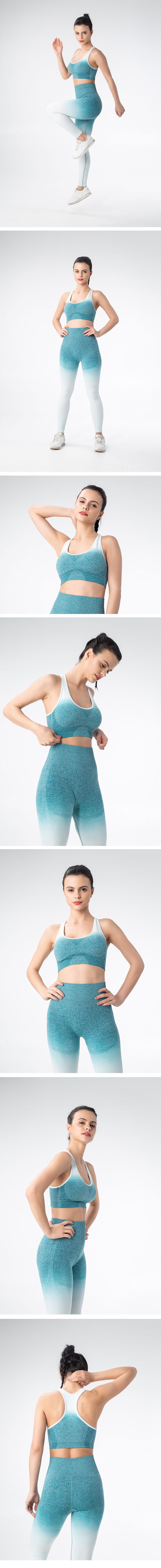 Gradient Yoga Bra Vest Sportswear Push Up Sports Bra Top Padded Training Workout Active Jogger Women Fitness Brassiere Gym Bra