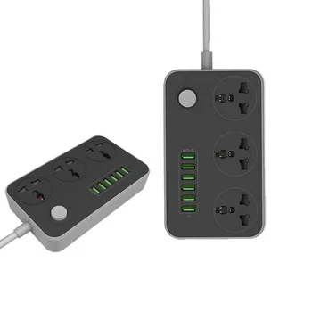 

Power Strip with 3 socket and 6 USB Ports Universal Plug Socket Surge Protector Charging Station Power Cord
