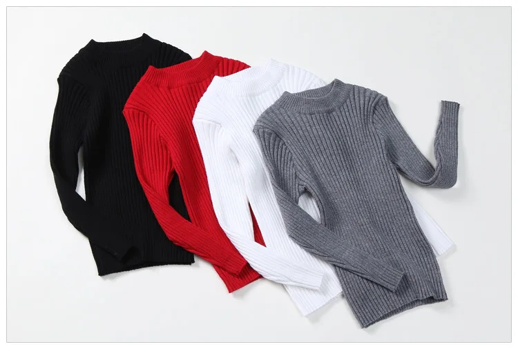 Детский свитер в рубчик; коллекция года; сезон весна; свитера для маленьких мальчиков и девочек; вязаный пуловер; осенне-зимняя одежда для малышей; От 1 до 6 лет; цвет черный, белый, серый