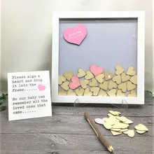 Индивидуальная любая текст христианское распятье гость Книга Упаковочная коробка с деревянными сердечками березы, на заказ День рождения Свадьба пожелание упаковочная коробка