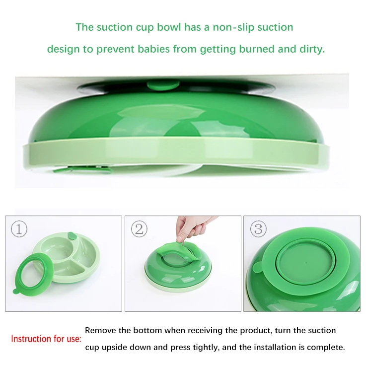 Imebaby Children Tableware Environmental Protection PP Silicone Chassis Insulation Suction Cup Bowl Baby Meal Training Bowl