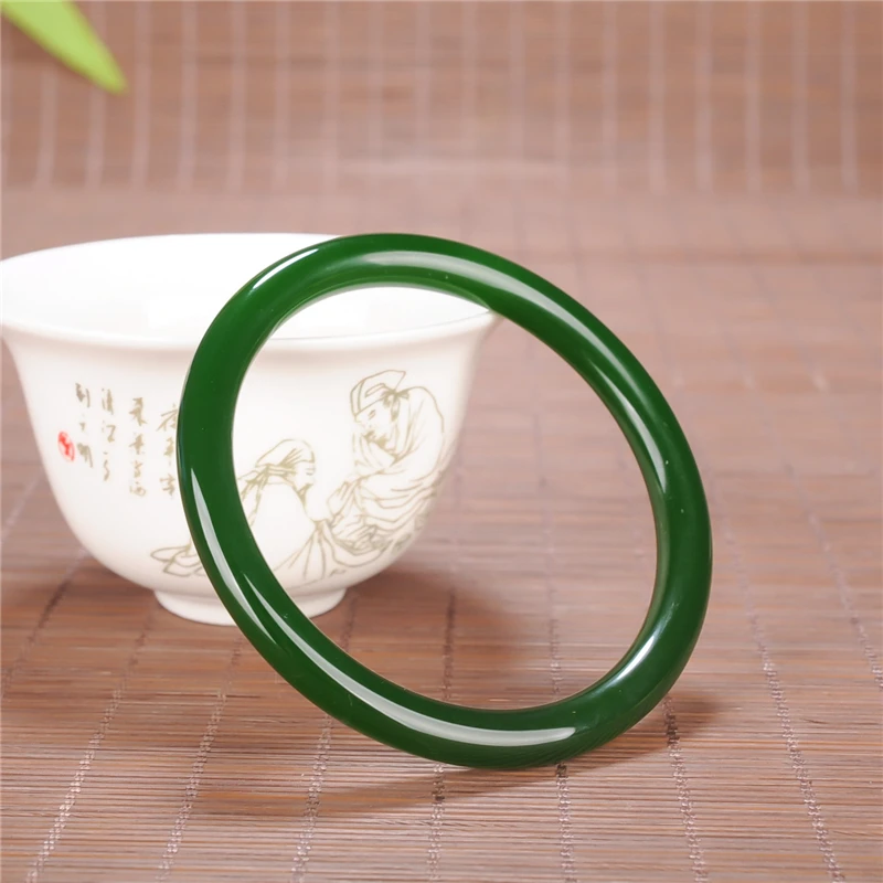 Chinese Bracelet Green Jade Carved Bangle Jade Bracelet Carved Jade
