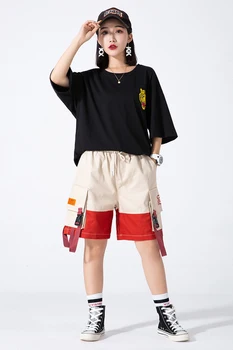 

Shorts Women Summer Multi-pocket Loose Ribbon Wide Leg Short Pants Female Men Streetwear Hip Hop Harem Knee Length Cargo Shorts