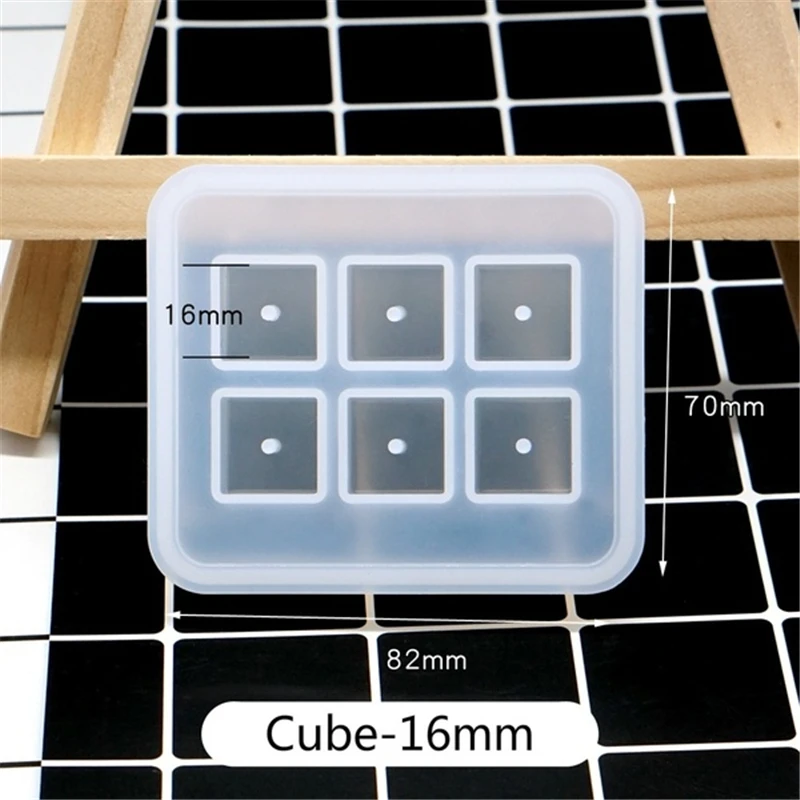 Ожерелье браслет бисер кубик прессформы шар форма бусины полимерная форма силиконовая форма эпоксидная Форма материал для изготовления украшений Крафт DIY инструмент - Цвет: Cube-16mm
