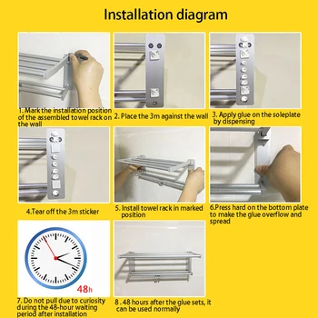 

Alloy Towel Holder 58*20.5*15.5cm Smooth Laying Clothes Durable Alumimum